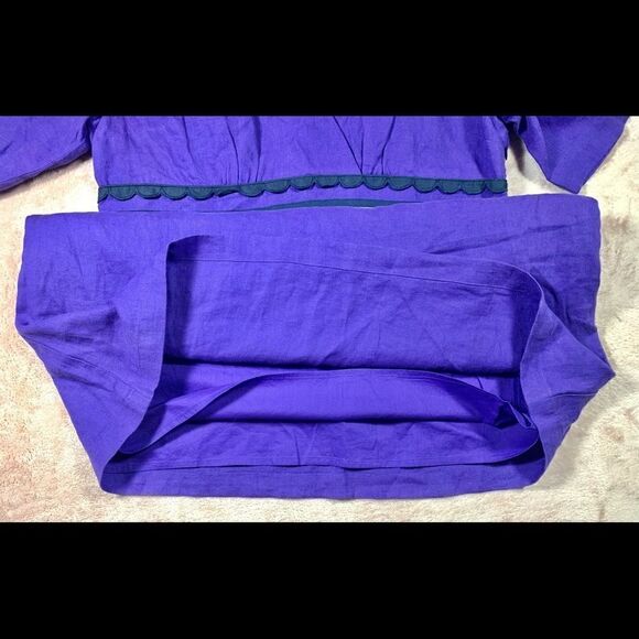 Boden 100% Linen Scallop Trim Dress Plus Size - Picture 5 of 9